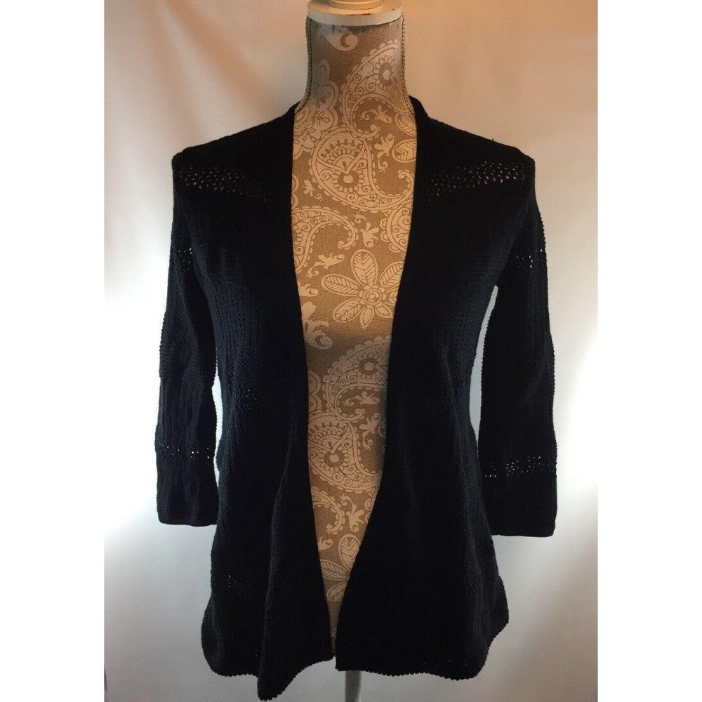Style & Co. NEW Black Women's Size XS Open Front